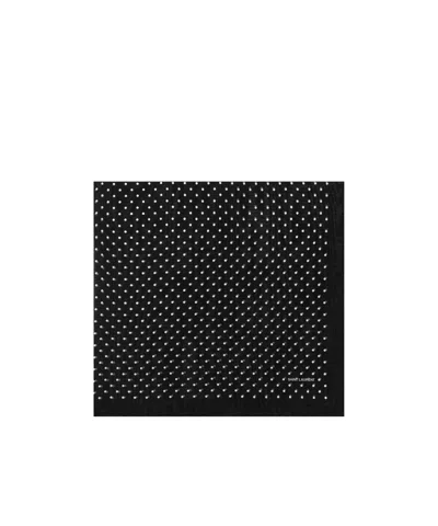 Saint Laurent Polka Dot Square Scarf In Black