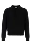 Saint Laurent Wool Polo Shirt In Black