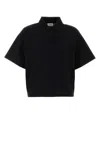 Saint Laurent Black Piquet Polo Shirt In Black