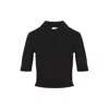 Saint Laurent Cassandra Cashmere Wool Polo Sweater In Black