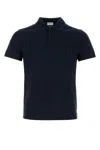 Saint Laurent Men's Piquet Cotton Polo Shirt In Blue