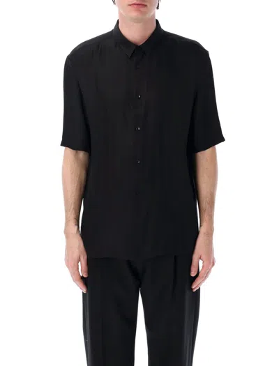 Saint Laurent Polo Bowling Shirt Stripe Cassandra In Black