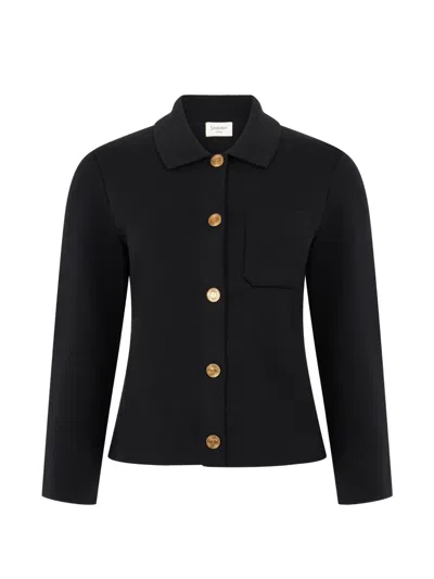 Saint Laurent Elegant Black Jacket For Women With Long Sleeves Versatile