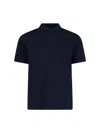 Saint Laurent Embroidered Monogram Polo Shirt In Blue