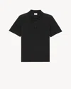 Saint Laurent Polo Cassandre In Wool Sweater In Black