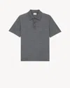 Saint Laurent Cassandre Short-sleeve Polo Shirt In Gray