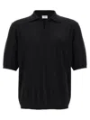 Saint Laurent Black Short Sleeved Wool Polo In Black