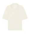 Saint Laurent Polo Manches Courtes In Ecru