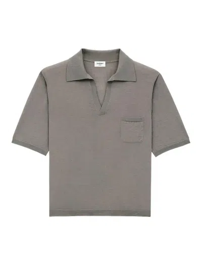 Saint Laurent Polo Manches Courtes Loose In Brown