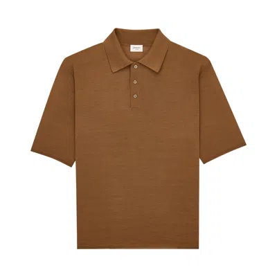 Pre-owned Saint Laurent Polo Manches Courtes Top 'camel Brun' | Tan | Men's Size Xl