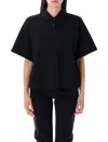 Saint Laurent Cassandre Boxy Polo T-shirt In Black