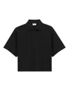 Saint Laurent Cassandre Boxy Polo T-shirt In Black