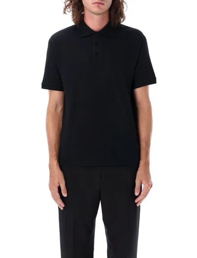 Saint Laurent Polo Piquet In Black