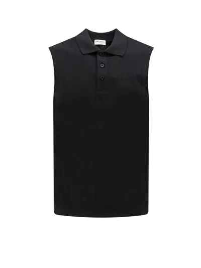 Saint Laurent Polo Shirt In Black