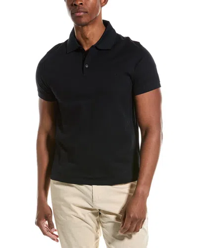 Saint Laurent Logo-embroidered Piqué Cotton Polo Shirt In Black