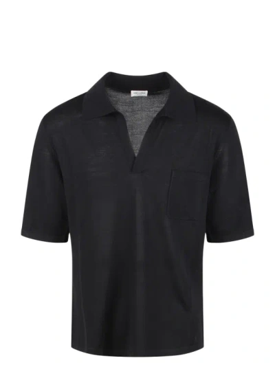 Saint Laurent Polo Shirt In Black