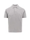 Saint Laurent Piqué-weave Polo Shirt In Grey