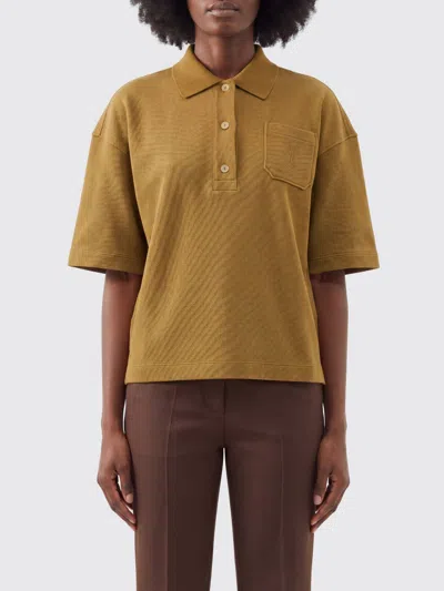 Saint Laurent Short-sleeved Polo Shirt In Brown