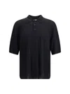 Saint Laurent Cassandre Short-sleeve Polo Shirt In Black
