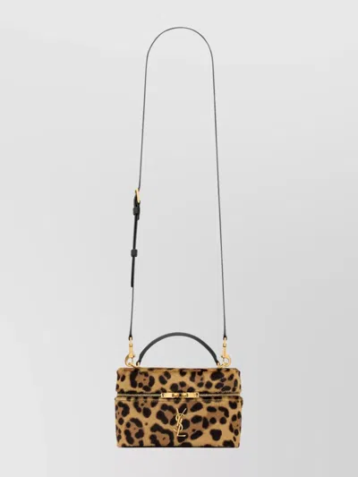 Saint Laurent Pony Skin Leopard Print Shoulder Bag In Multi