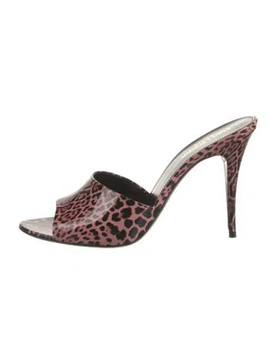 Pre-owned Saint Laurent Ponyhair Animal Print Slides W/ Tags In Multicolor