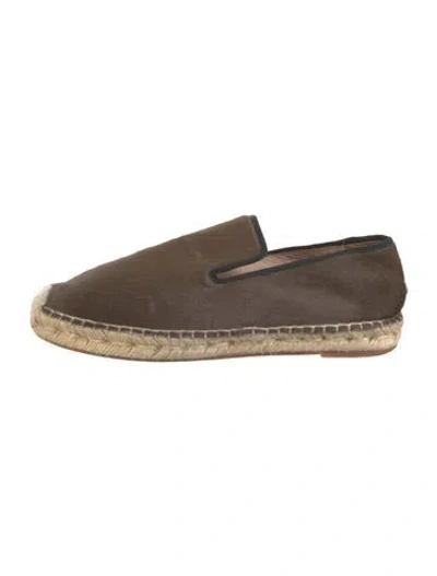 Pre-owned Saint Laurent Ponyhair Grosgrain Trim Espadrilles In Brown