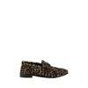 Saint Laurent Animal Pattern Ponyhair Loafers With Leather Block Heel