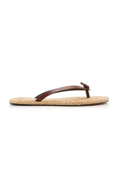 Saint Laurent Pool Jute Sandals In Brown