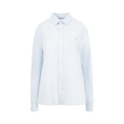 Pre-owned Saint Laurent Popeline Shirt 'bleu/gris' | Blue | Women's Size 40