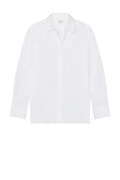 Saint Laurent Cassandre Embroidered Shirt In White