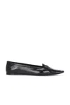 Saint Laurent Poppy Leather Ballet Flats In Nero