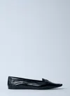 Saint Laurent Poppy Leather Ballet Flats In Black