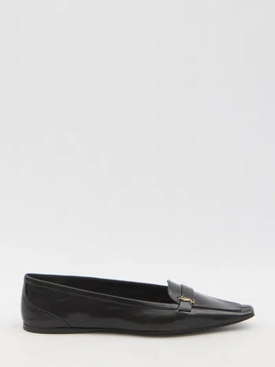 Saint Laurent Poppy Ballerinas In Black