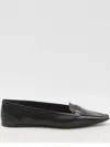 Saint Laurent Poppy Leather Ballet Flats In Schwarz