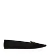 Saint Laurent Poppy Satin Ballets In Black