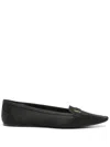 Saint Laurent Poppy Leather Ballet Flats In Black