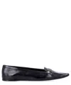 Saint Laurent Poppy Leather Ballet Flats In Black