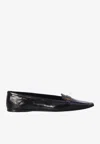 Saint Laurent Poppy Calf Leather Ballet Flats In Black