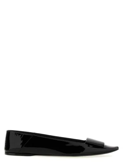 Saint Laurent Square-toed Ballet Shoes In Black