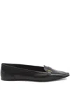 Saint Laurent Poppy Leather Ballet Flats In Black