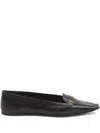 Saint Laurent Poppy Leather Ballets In Black