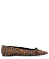 Saint Laurent Leopard Print Slip On Ballet Flats In Multicolor