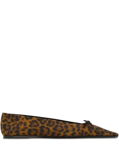 Saint Laurent Poppy Leopard-print Ballet Flats