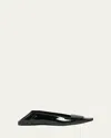 Saint Laurent Poppy Patent Buckle Foldable Ballerina Flats In Noir