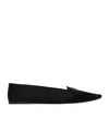 Saint Laurent Poppy Satin Ballets In Black