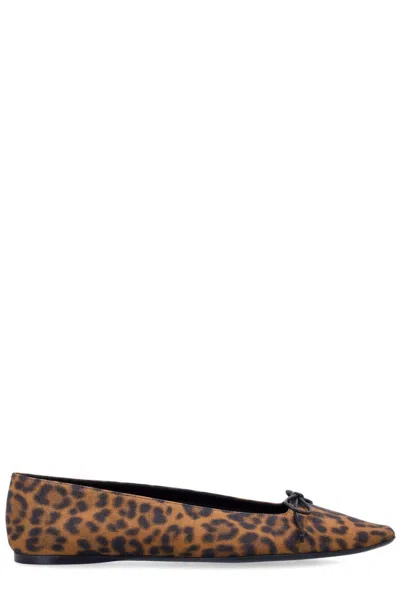Saint Laurent Poppy Square Toe Ballerinas