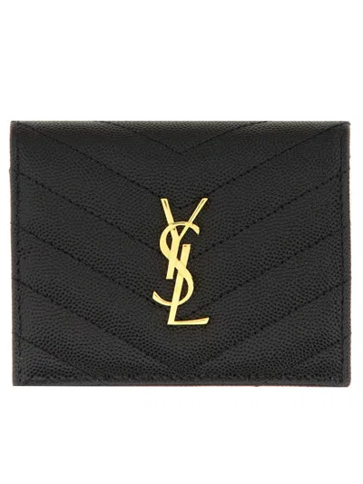 Saint Laurent Porta Carte Con Patta Cassandre Matelassé