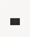 Saint Laurent Monogram Quilted Cardholder In Black