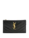 Saint Laurent Chevron-embossed Cardholder In Black
