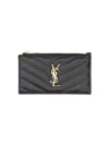 Saint Laurent Zip Fragments Ysl Monogram Pouch Card Case Wallet In Pink